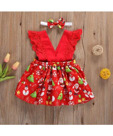 OFIMAN Baby Girl Romper Dress Set | Newborn Lace Floral Sunflower Outfit | Backless Bodysuit for Summer | 0 Month Infant Clothes | Christmas Santa Theme - Buy Online on GoSupps.com