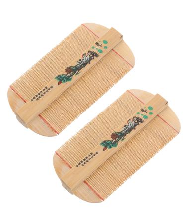 2 pi ces Peigne Dense Bambou Soin Du Chevelu Anti-pellicules et Polyvalent pour Cheveux et Animaux Adapt Au Voyage