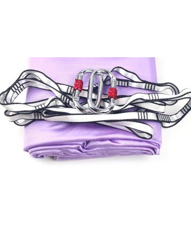 PRIORMAN 5.5 Yards Aerial Silks Yoga Hammock Kit - Light Purple | Anti-Gravity Fitness Swing Set with Non-Stretch Nylon Fabric - Buy Online on GoSupps.com