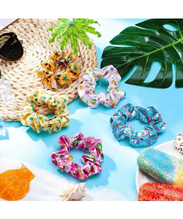 30 Cute Fruit Print Hair Scrunchies for Women, Girls, and Kids - Colorful Ponytail Holders and Hair Accessories | Kawaii Mermaid Designs - Buy Online on GoSupps.com
