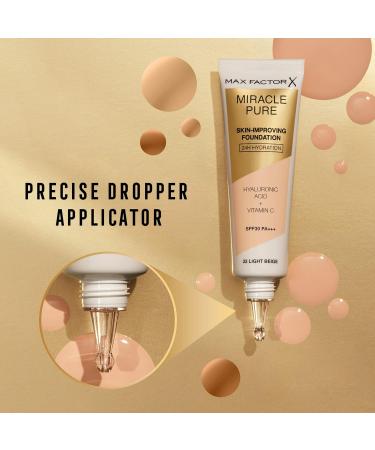 Max Factor Miracle Pure Foundation Warm Almond 45 - Lightweight and Flawless Coverage - Buy Online on GoSupps.com