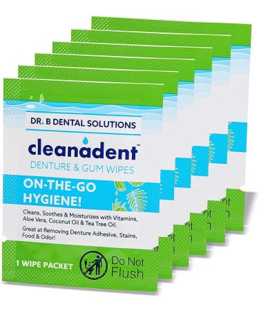 Cleanadent Dental Wipes - Denture Cleaner | Remove Adhesives, Food Stains & Odor | 30 Count Pack by Dr. B Dental Solutions - Buy Online on GoSupps.com