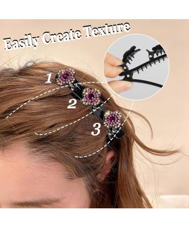 TIGARI Sparkling Crystal Stone Braided Hair Clips Set - 4 Pcs Color A | Rhinestone Hair Accessories for Women and Girls - Buy Online on GoSupps.com