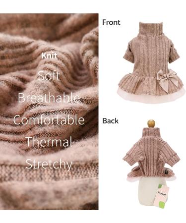 Fitwarm Knitted Tulle Sweater Dress for Small Dogs and Cats - Pink (XS) - Buy Online on GoSupps.com