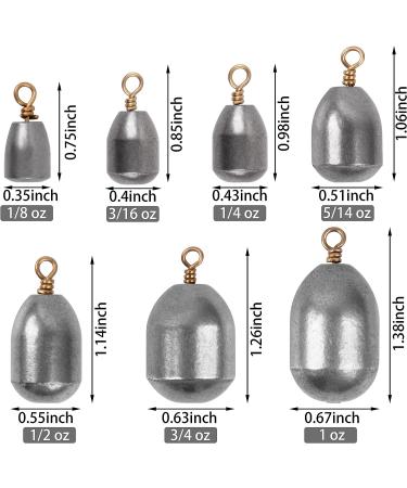 Fishing Weight Sinker Set - Bass Casting Sinker with Ring | 27/62pcs Iron Bell & Water Drop Sinkers for Saltwater & Freshwater Fishing - Buy Online on GoSupps.com