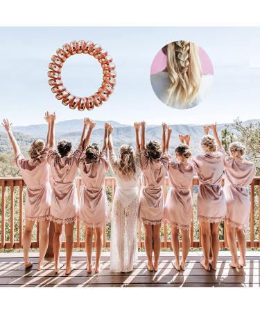 CUTERUI Bridesmaid Gifts- 8 Pack Rose Gold & White Coil Hair Ties for Bachelorette Party & Bride Tribe Favors - Buy Online on GoSupps.com