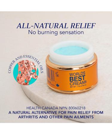 Worlds Best Cream Natural Arthritis Pain Relief Cream using the Power of Copper (50 ml Jar - 3Pack) - Buy Online on GoSupps.com