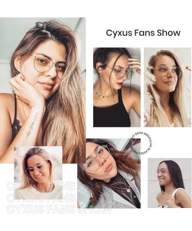 Cyxus Blue Light Filter Glasses for Women | Geometry Fashion Lightweight Unique Eyewear (8009-Black) - Buy Online on GoSupps.com