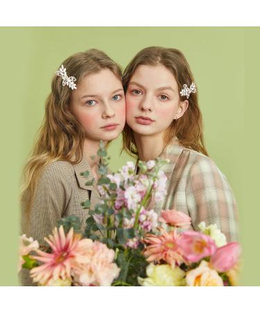 VIKASAUN RAST Bridal Hair Clips - Elegant Silver Leaf Wedding Hairpin with Crystal & Pearl - Ideal Hair Accessories for Brides - Buy Online on GoSupps.com