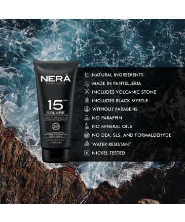 NERA Pantelleria SunShield SPF 15 Emollient Sun Protection Cream 200ml: Medium Protection Water-Resistant Nourishing Vitamin Enriched Anti-Aging. Complete UVA/UVB Defense Sunscreen - Buy Online on GoSupps.com