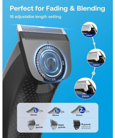 GLAKER Cordless Hair Clippers for Men - 3 in 1 Trimmer with 13 Guards, Detachable Blades & Turbo Motor - Professional Beard Grooming Kit - USB C Rechargeable - Buy Online on GoSupps.com