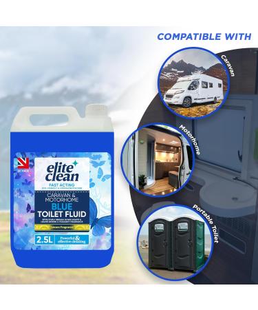 Elite Clean Caravan and Motorhome Toilet Cleaner | 2.5L Blue | Chemical Cleaning Fluid | 2.5L Pink Rinse Fluid Solution Cleaner | Motorhomes | Eco-Friendly | Formaldehyde Free - Buy Online on GoSupps.com