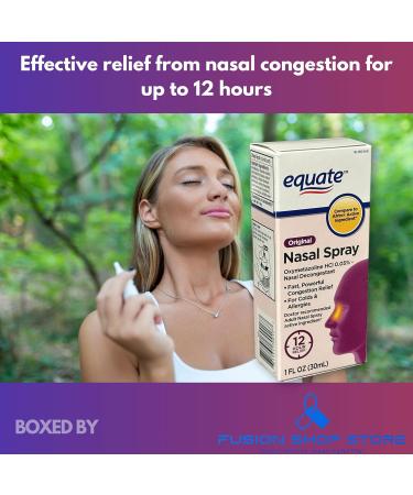 Nasal Spray Decongestant- Original 12 Hour Max Strength 1.0 Fluid Ounce (Pack of 2) Boxed by Fusion Shop Store - Buy Online on GoSupps.com