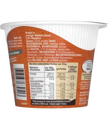 Maggi 5-Minute Terrine Noodles in Forest Mushroom Cream Sauce - Instant Pasta Meal | 8-Pack (8 x 56g) - Delicious Ready Meal with Mushrooms - Buy Online on GoSupps.com
