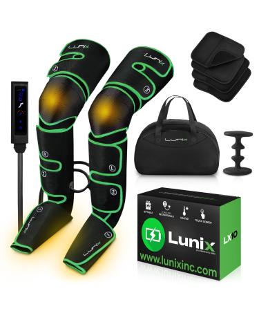 Lunix LX10 Foot, Calf, Leg Air Compression Massager Machine, Cordless and Rechargeable Thigh and Knee Boots Device with Heat for Circulation and Recovery, Legs Pain Relief, Lymphatic Drainage, Green