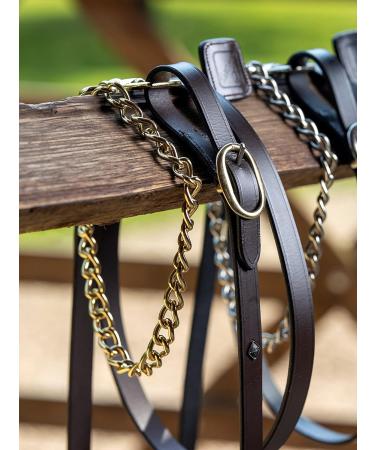 LeMieux Leather Trot Up Chain for Horses in Brown - Detachable - Easy to Use Trigger Clip - One Size - Buy Online on GoSupps.com