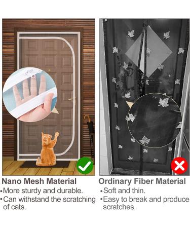38 x 83 Cat Resistant Door Screen with Zipper - Pet Door Mesh Screen for Cat Safety - Hook and Loop Tape Included - Buy Online on GoSupps.com