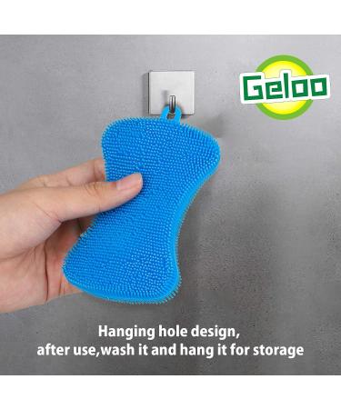 Silicone Sponge Dish Washing Kitchen Gadgets Brush (3 Pack) Blue+Grey+Green - Geloo - Buy Online on GoSupps.com