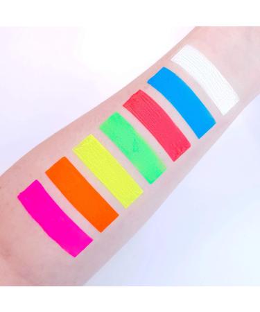 UV Body Paint Set - 7 Luminous Neon Colors (10ml Each) for Black Light Body Painting - Buy Online on GoSupps.com