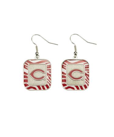 Aminco MLB Cincinnati Reds Zebra Earrings