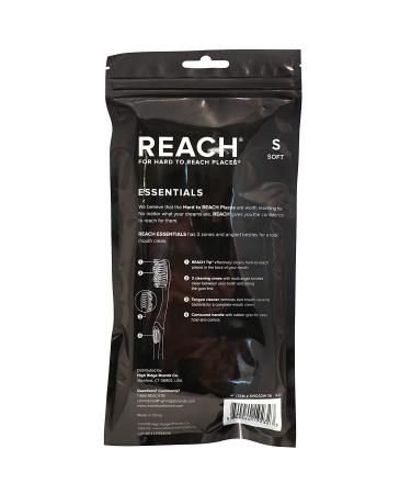 REACH Essentials Toothbrush with Caps, Multi-Zoned Angled Soft Bristles, Contoured Handle & Tongue Scraper - 6 Count - Buy Online on GoSupps.com