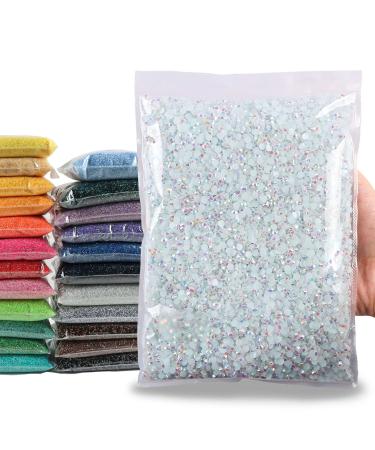 Big Pack 5mm 15000PCS Resin Rhinestone Flatback Round AB Jelly Color Rhinestones for Nail Art Bottles Makeup Clothes Shoes Cup DIY Crafts Supplies 41 Milk AB