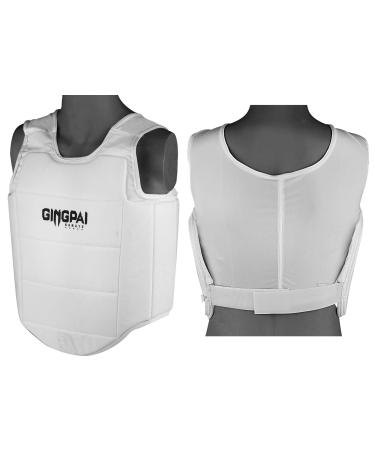 GINGPAI Karate Chest Guard (1pc), WKF Approved Karate MMA Chest Protective Gear Guard,Taekwondo Boxing Body Vest Breast Protector Accessory for Kids/Men/Women X-Large