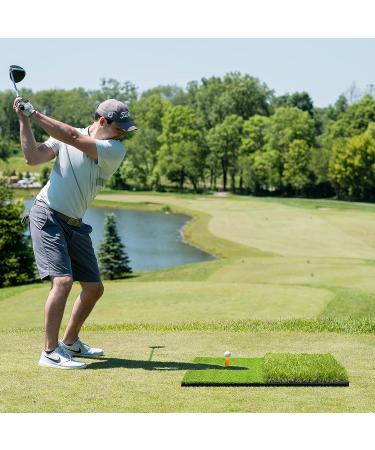 SAPLIZE Foldable Golf Hitting Mat - Portable Indoor/Outdoor Grass Practice Mat | Anti-Deformation Dual-Turf Design - Buy Online on GoSupps.com