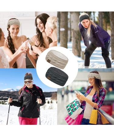 Winter Cable Knit Headbands Set for Women - 4 Pack Ear Warmer Twist Headbands | Ideal for Outdoor Sports, Skiing, Running | Perfect Gift | Black, Deep Grey, Beige, Wine Red - Buy Online on GoSupps.com