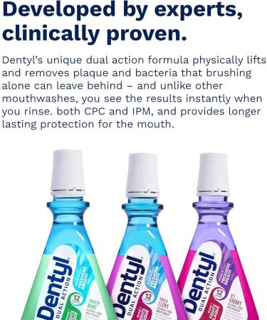 Dentyl Dual Action CPC Mouthwash 12hr Fresh Breath & Total Care 500ml - Alcohol-Free ICY Cherry - Buy Online on GoSupps.com