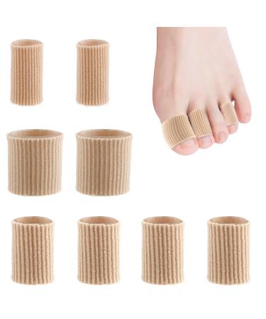 Toe Tubes Sleeves Gel Toe Tubes Toe Cushion Tube Toe Spacers Soft Gel Corn Pad Ton Protectors Women Men for Cushions Corns Blisters Calluses Toes and Fingers Toe Separators - Mixed 8 Pieces 8 Count (Pack of 1)