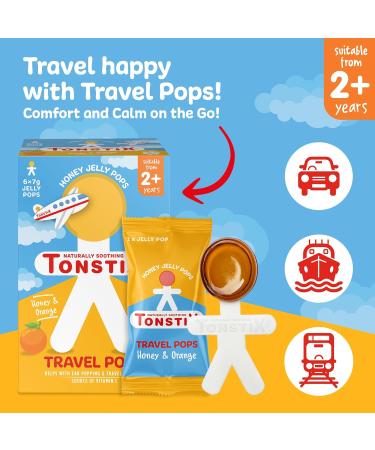 TONSTIX Travel Pops with Ginger L-Theanine - Soothing Comfort for Ear Popping Travel Sickness and Calming - Vitamin Lollipops for Kids Suitable for 2+ Years (Pack of 6) - Buy Online on GoSupps.com