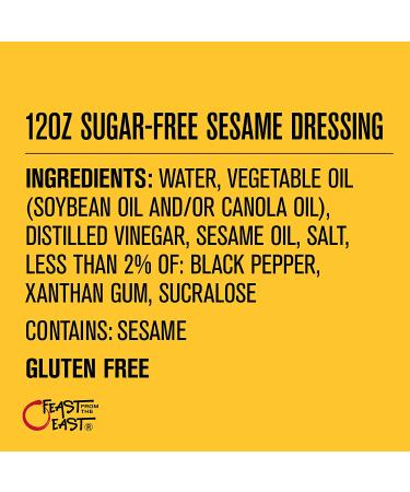 Feast From The East Sugar-Free Sesame Dressing 12 Fl Oz - Sweet & Tangy Keto Friendly Vinaigrette - Gluten Free Chinese Chicken Salad Dressing - Zero Sugar & Carb - Buy Online on GoSupps.com