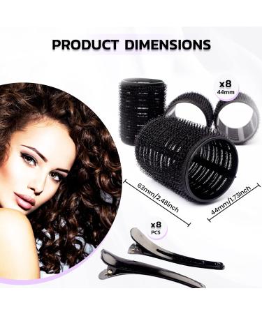 Mirzian 16 Pcs Jumbo Hair Rollers Set - Heatless Self Grip Velcro Curlers & Duckbill Clips for Long Hair - No Heat Rollers (44mm) - Buy Online on GoSupps.com