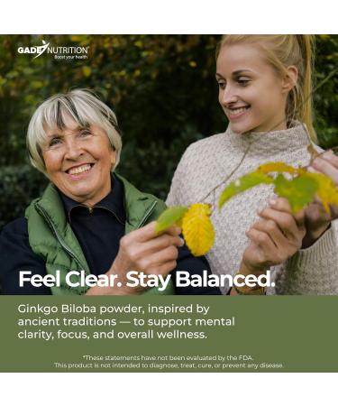 Gade Nutrition Ginkgo Biloba Extract Powder | 250g, 200mg per Serving, 1,250 Servings | Non-GMO, Gluten-Free and Dairy Free | Brain Health Support | USA Made - Buy Online on GoSupps.com