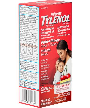 Infants' Tylenol Acetaminophen Liquid Cherry Medicine 2 fl. oz - Buy Online on GoSupps.com