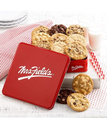 Mrs. Fields Cookies Full Dozen Signature Cookie Tin - 5 Flavors Included - Buy Online on GoSupps.com