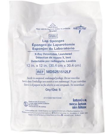 Medline X-Ray Detectable Sterile Lap Sponges 12" x 12" Pack of 200