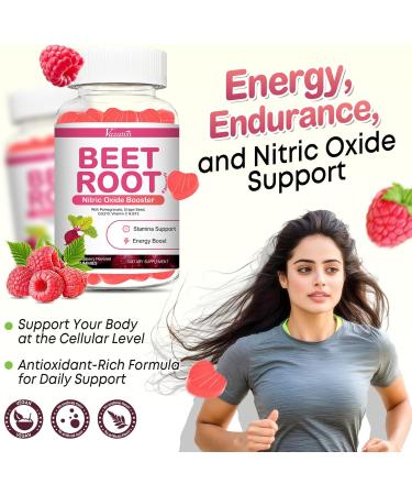 Beet Root Gummies 7000MG Nitric Oxide Beetroot Gummies with Coq 10, Grape Seed, Pomegranate for Circulation & Energy Support Vegan, Non-GMO, 120 Beet Chews 60 Count (Pack of 2) - Buy Online on GoSupps.com