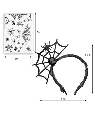 Pandecor Spider Temporary Tattoos & Spider Web Headband Set - Perfect for Halloween Costume - 4 Tattoos & 1 Headband Included - Buy Online on GoSupps.com