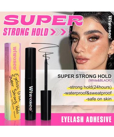 Super Strong Hold Lash Glue - Waterproof Black Eyelash Adhesive for Strip & Cluster Lashes | Fast Drying 5ml - Wiwoseo - Buy Online on GoSupps.com