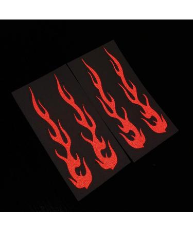 Red Hot Rod Flame Fire Reflective Decals Sticker 1x5 for Helmet Bike - 4 Pack - Buy Online on GoSupps.com