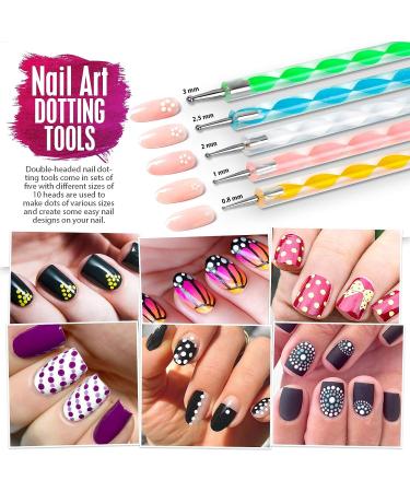 Nail Art Brushes, Dotting Tools & Design Kit with Butterfly Brush, Stickers, Foil & Rhinestones - Buy Online on GoSupps.com
