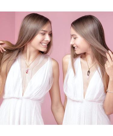 Hexagonal Crystal Quartz Healing Necklaces Set - Tree Moon Heart Flower Wrap - Reiki Gemstone Jewelry - Buy Online on GoSupps.com