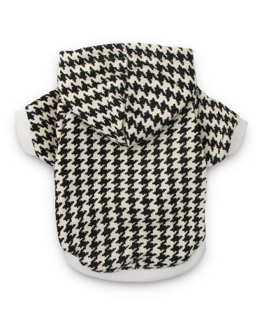 DroolingDog Pet Hoodie Small Dog Clothes Puppy T Shirt for Small Dogs, Medium Medium (5.5-8.8lb) Houndstooth