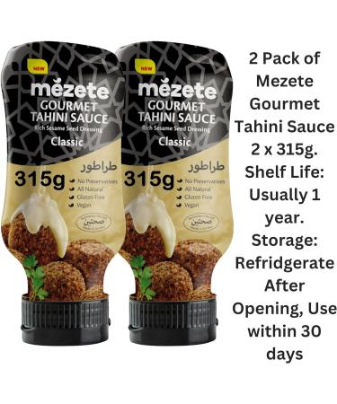 Gourmet Tahini Sauce Classic Containing Mezete Tahini Sauce Rich Sesame Seed Dressing 2 Packs of 315g - Buy Online on GoSupps.com