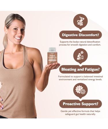 Happee ParaComplex Intestinal Guard for Humans - para Purge Herbal Cleanse for Gut Health & Digestive Balance - with Wormwood Black Walnut Garlic & More - 60 Capsules - Buy Online on GoSupps.com