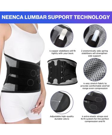 NEENCA Adjustable Back Support Brace for Pain Relief - FSA/HSA Approved | Lumbar Support for Herniated Disc Sciatica & Scoliosis - International Shipping Available - Buy Online on GoSupps.com