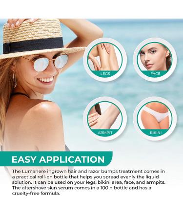 Lumanere Razor Bumps Solution + Hair Inhibitor After Shave Serum | Roll-on for Bikini, Legs, and Underarms - Men and Women - Buy Online on GoSupps.com