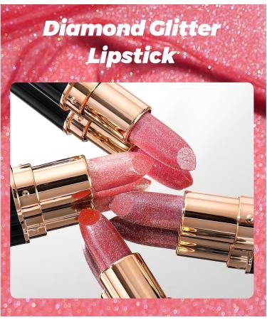 Rouge l vres paillet rose paillet avec paillettes diamant rouge l vres m tallique scintillant imperm able et durable baume l vres brillant hautement pigment et hydratant - Buy Online on GoSupps.com